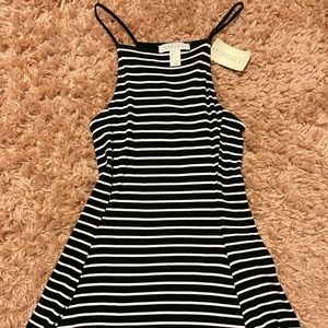 Halter Neck Striped Dress